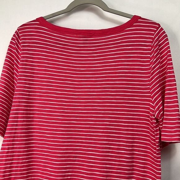 Talbots fuchsia pink and white boat neck short sleeve knit top EUC - Picture 8 of 12